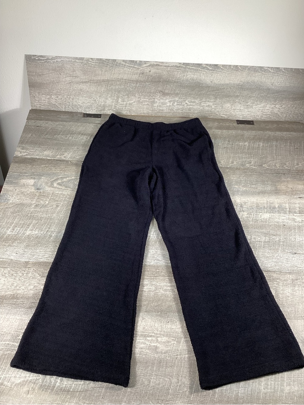 Yitty Cozy Plush Wide Leg Lounge Pants Black Size L NWT